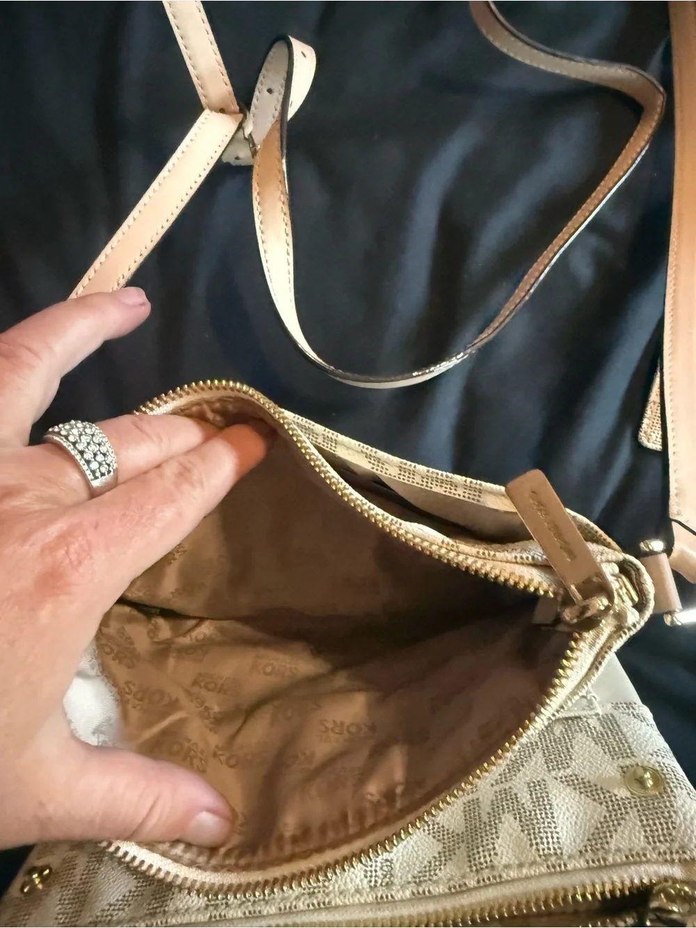 Michael Kors Neutral Logo Crossbody with Card Case
